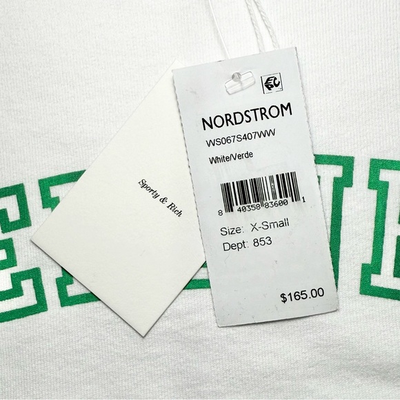 Sporty & Rich Wellness Club Crewneck in White/Verde - Picture 4 of 6